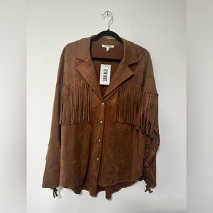 12th Tribe faux suede fringe western style shaket